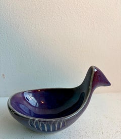 Piatto a forma di uccello in ceramica artistica di (Evelyn e) Jerome Ackerman per Jenev, 1953