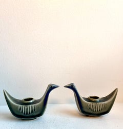 Portacandele a forma di uccello in ceramica artistica di (Evelyn e) Jerome Ackerman per Jenev, 1953