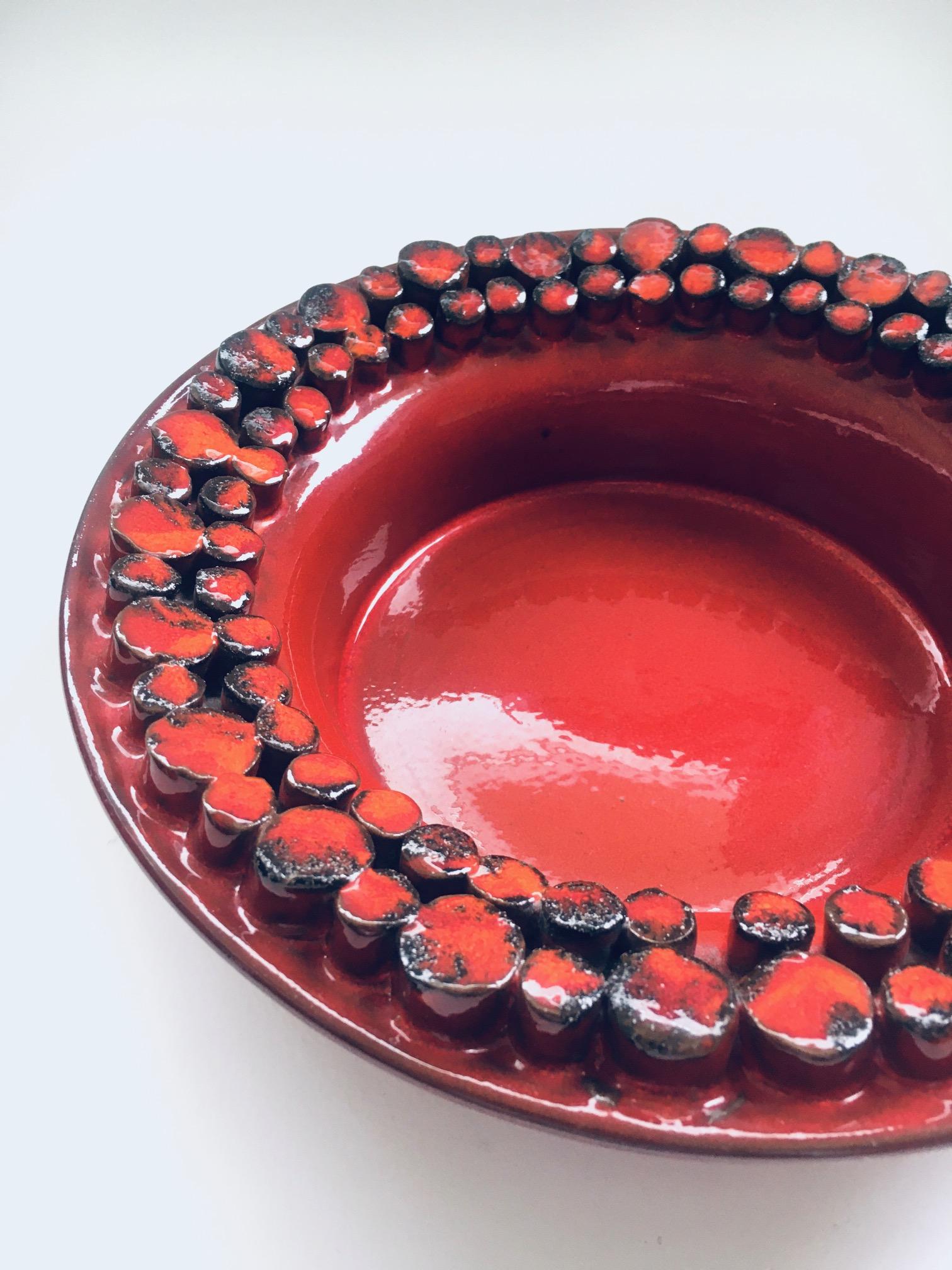 Ceramic Art Pottery Dish by Hans Welling for Ceramano Ceralux, West Germany 1960's For Sale