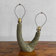 Art Pottery Double Branch Table Lamp by Kelby
