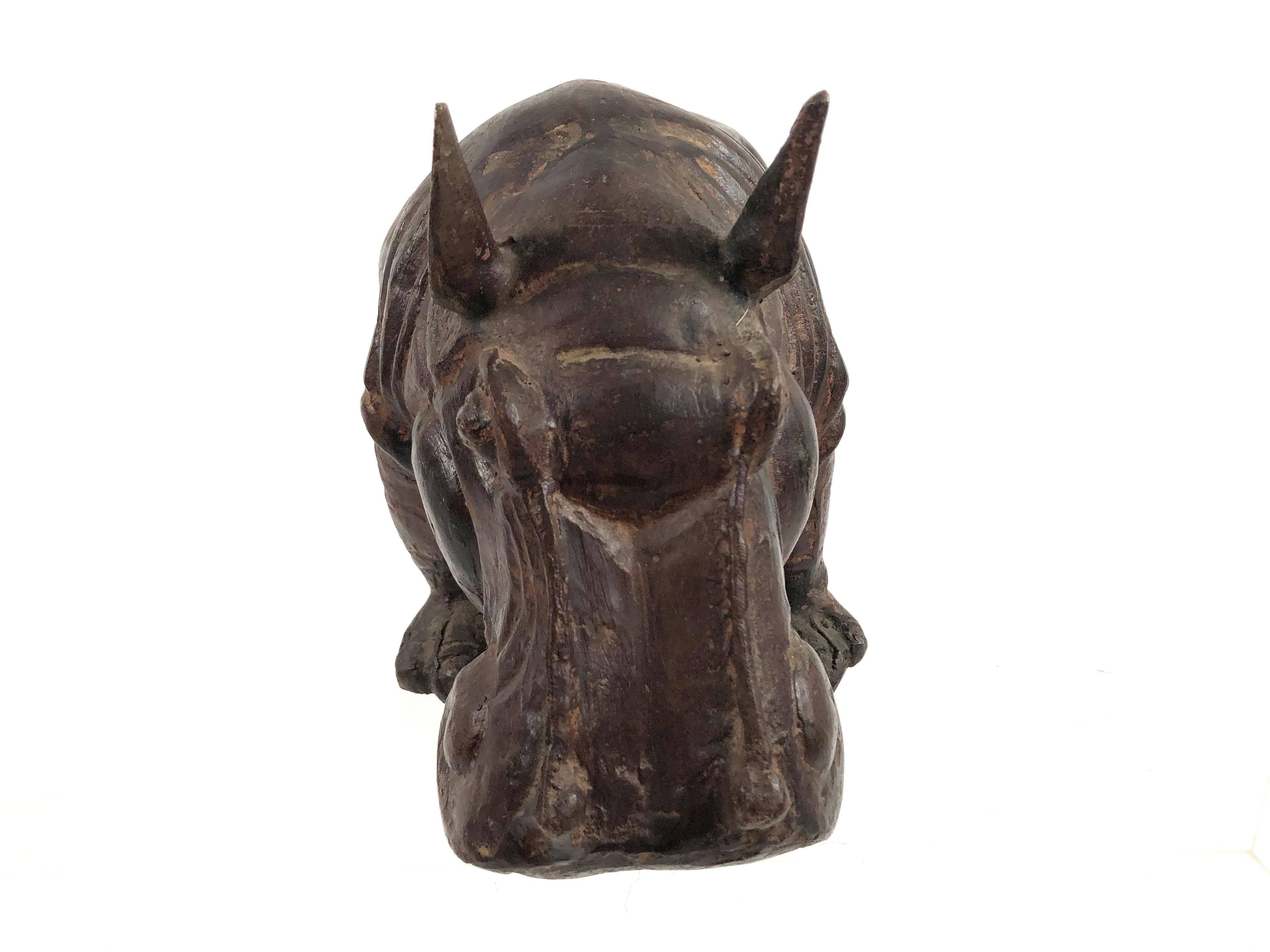 Mid-Century Modern Art Pottery Hippopotamus Sculpture