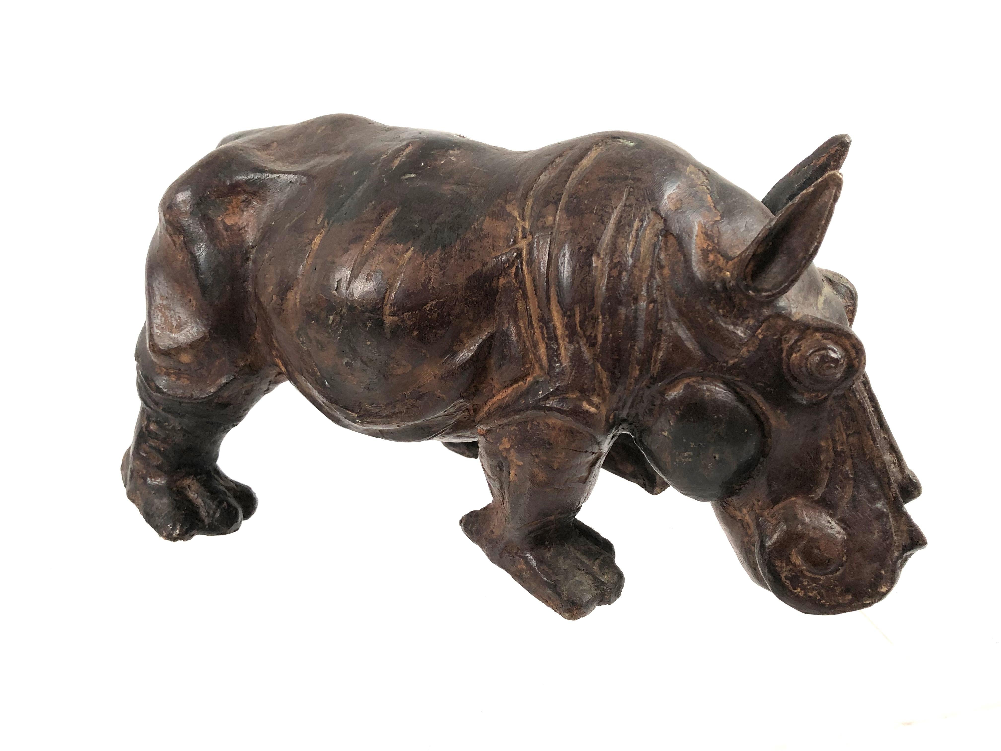 American Art Pottery Hippopotamus Sculpture