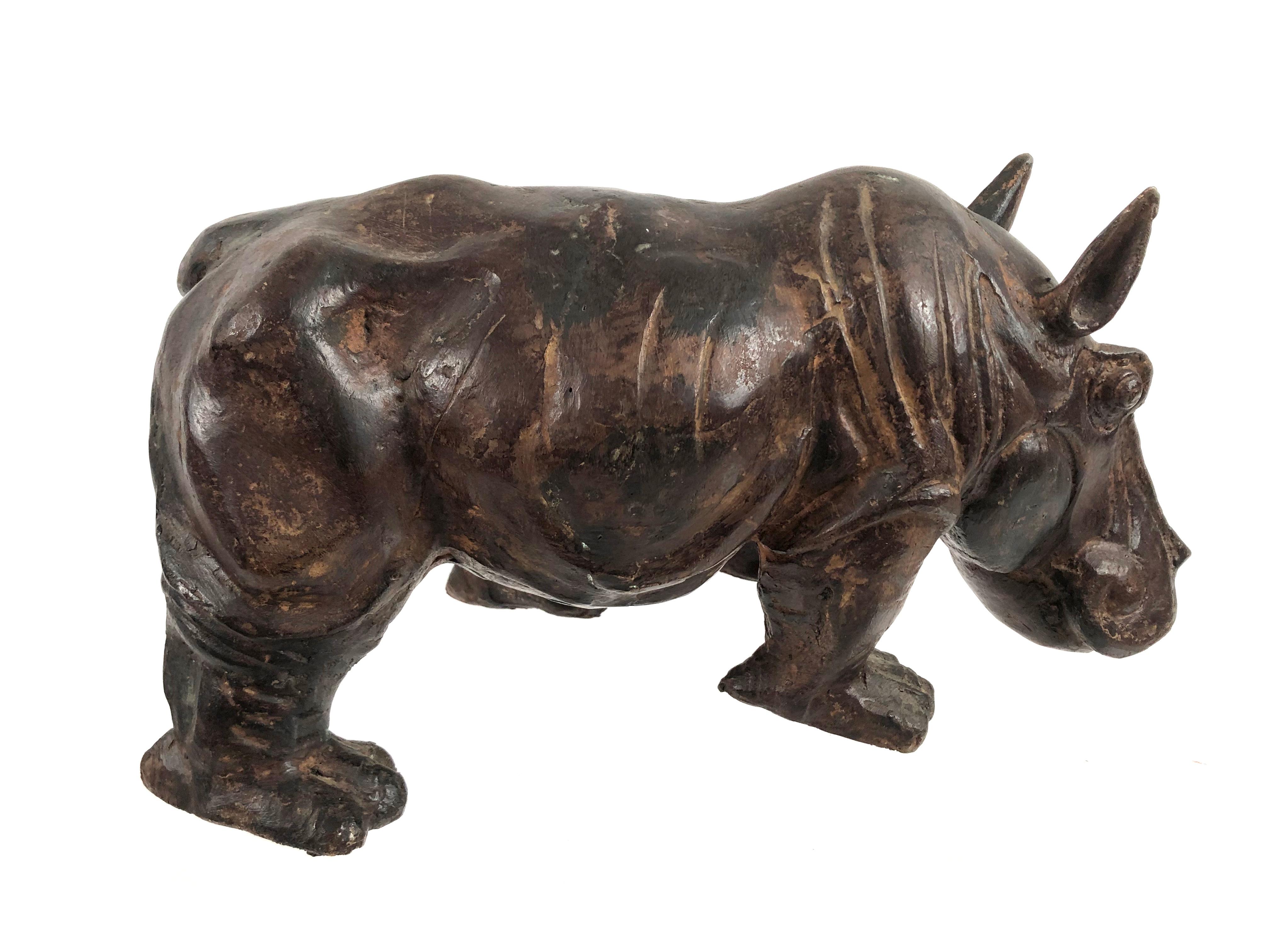 Hand-Crafted Art Pottery Hippopotamus Sculpture
