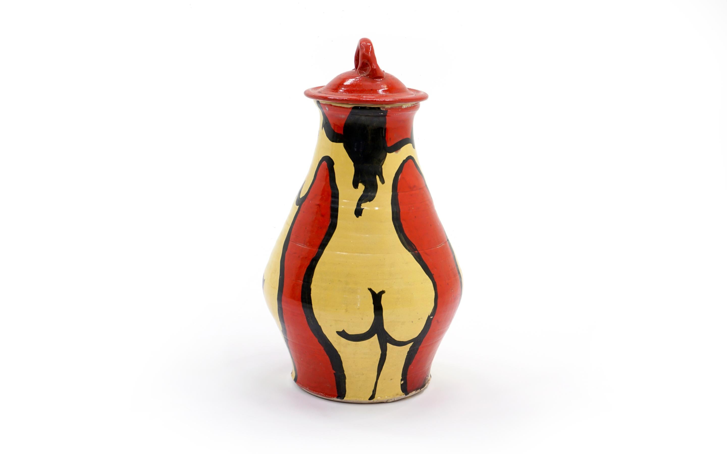 Moderne Vase à couvercle en poterie d'art de Ken Ferguson, signé en vente