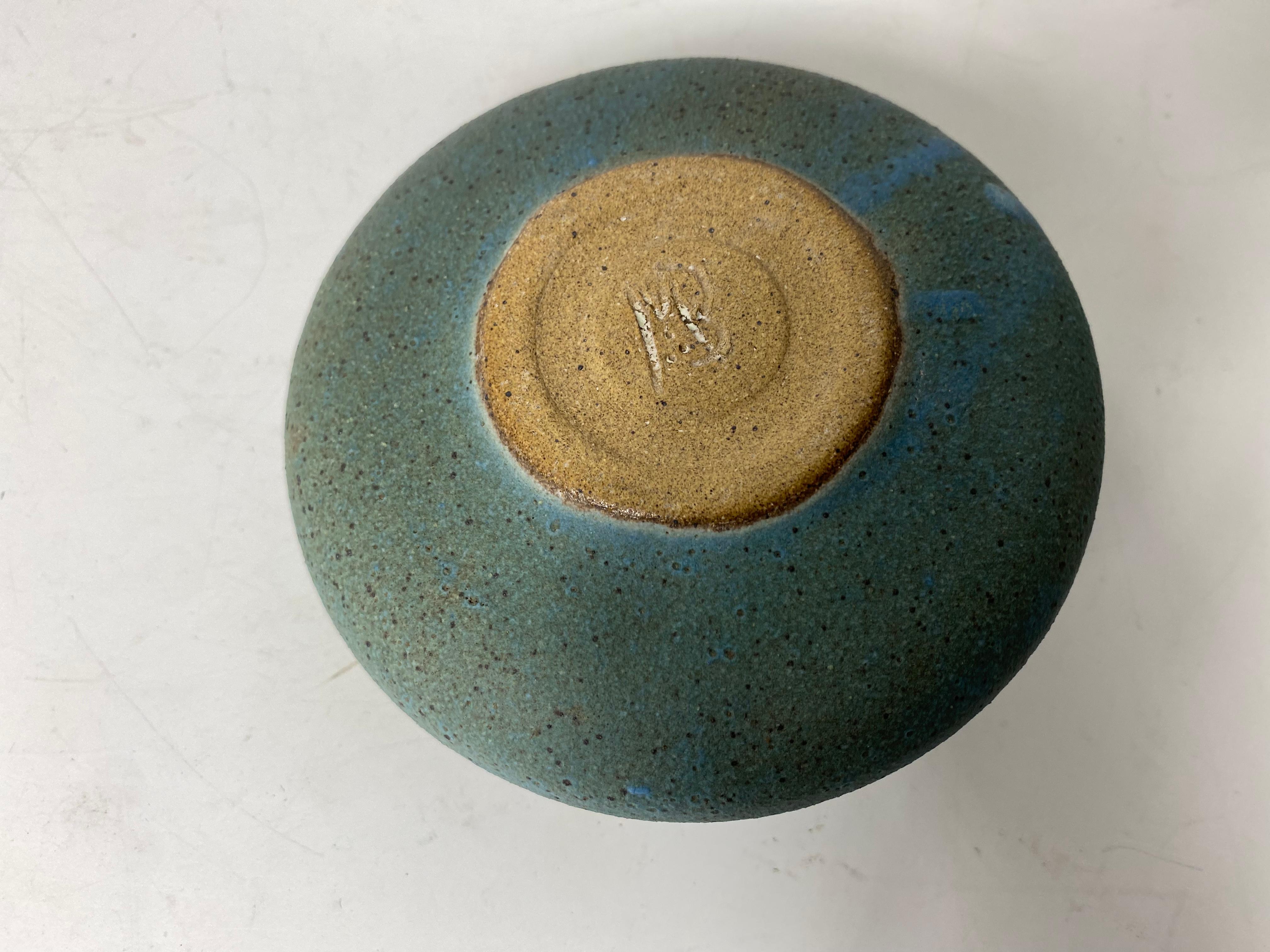 Art Pottery, Studio ceramic /weed pot, feelie by Brenda Williams. Northern California artist. Stunning form, wonderful glaze. Last photo additional examples for sale, check other listings.