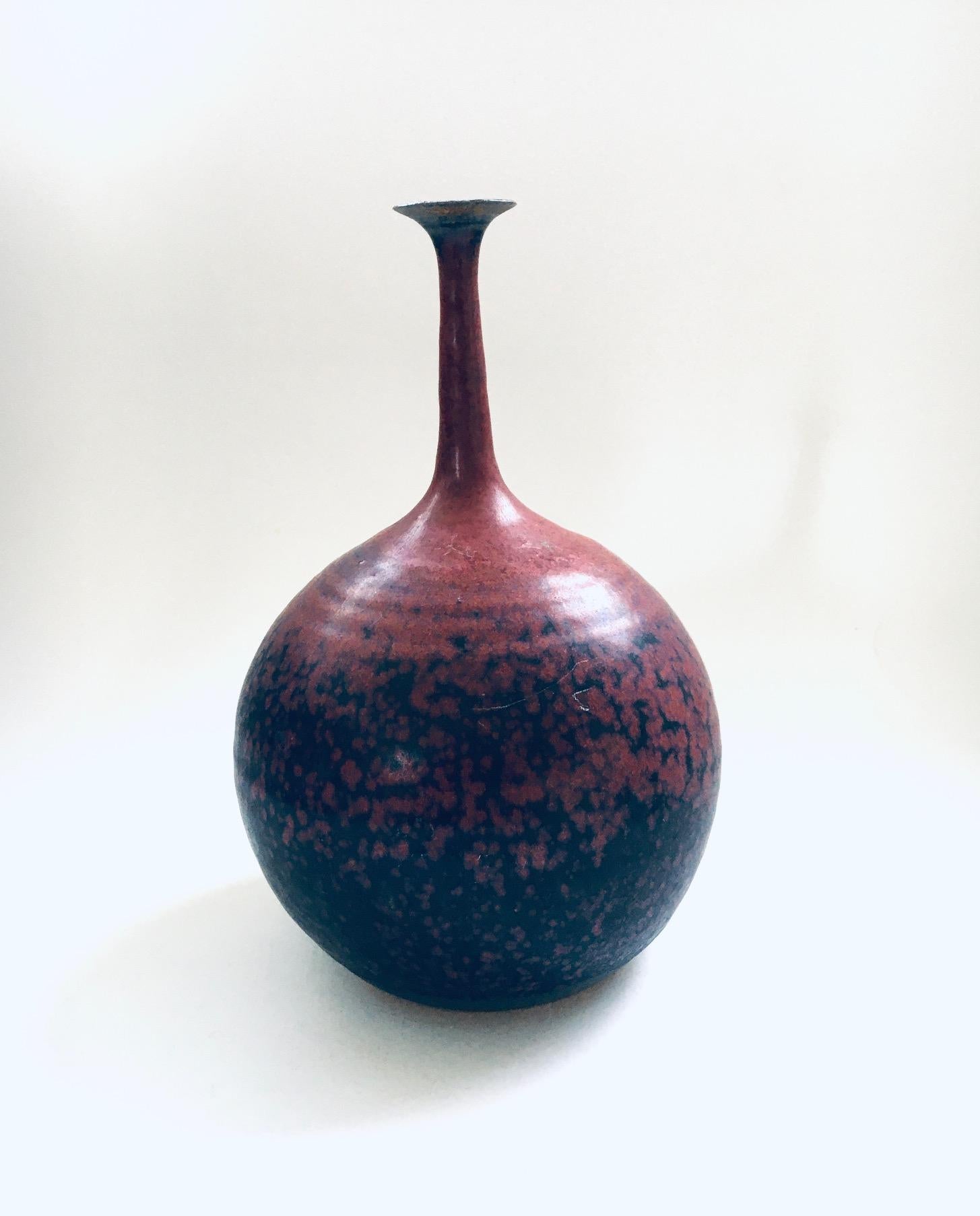 Modern Art Pottery Studio Spout Vase by Gubbels Helden, Netherlands 1970's For Sale