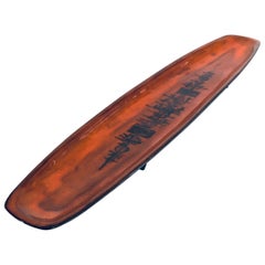 Art Pottery Studio Surfboard Dish by Sanchez for Perignem Studios, Belgium 1960s