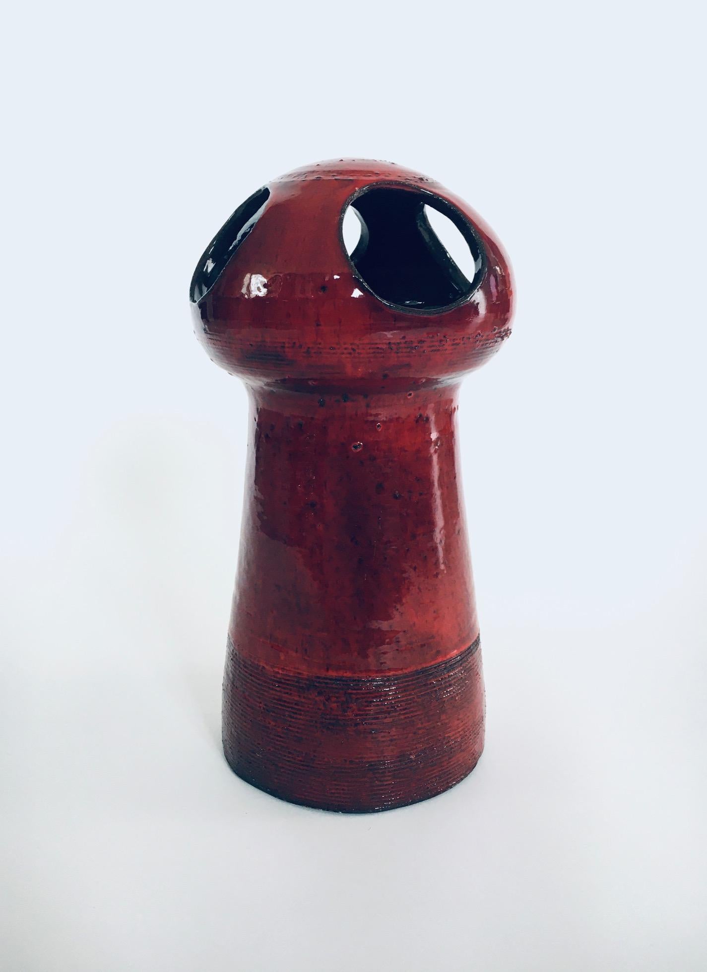 Belgian Art Pottery Studio Tower Vase by Emiel Laskaris for Perignem Studios, 1960's For Sale