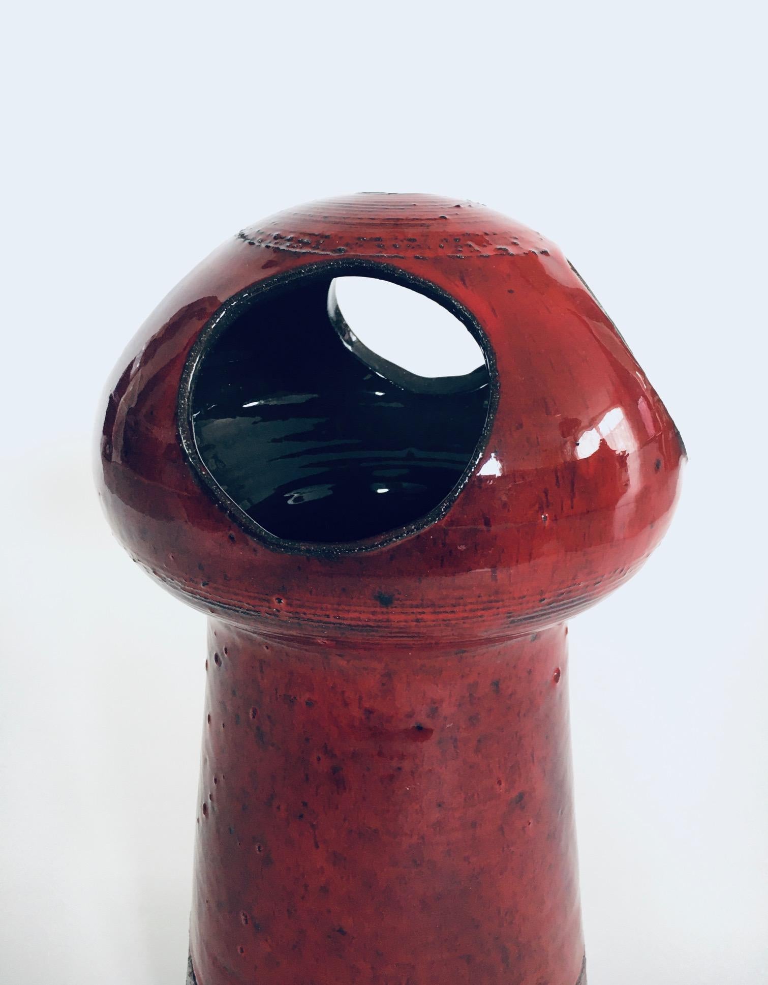 Mid-20th Century Art Pottery Studio Tower Vase by Emiel Laskaris for Perignem Studios, 1960's For Sale