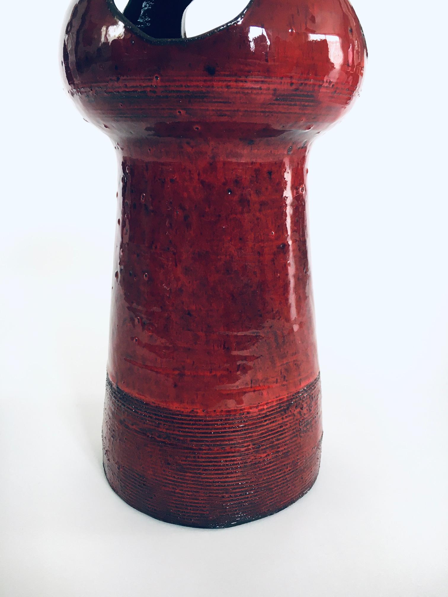 Ceramic Art Pottery Studio Tower Vase by Emiel Laskaris for Perignem Studios, 1960's For Sale