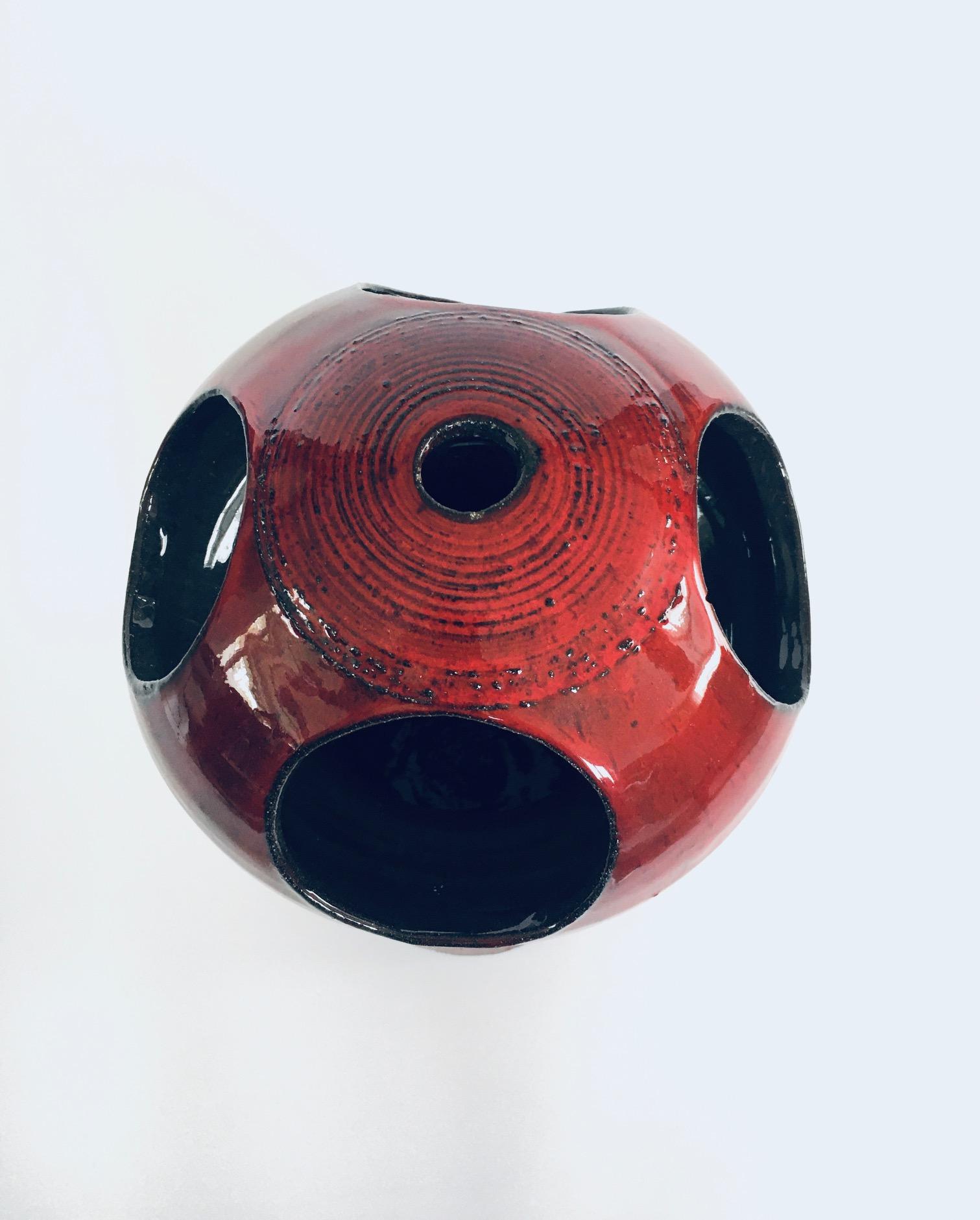 Art Pottery Studio Tower Vase by Emiel Laskaris for Perignem Studios, 1960's For Sale 2
