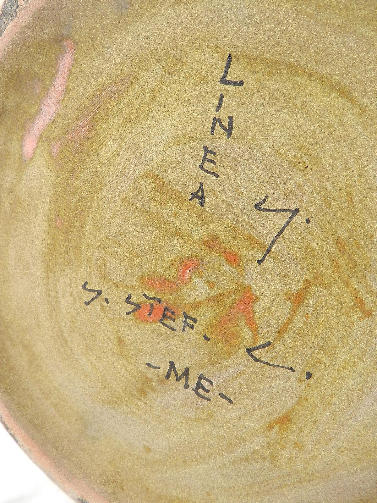Kunstkeramik Tischlampe Tanzender Damenakt 1979 Künstler signiert Einzigartig 4