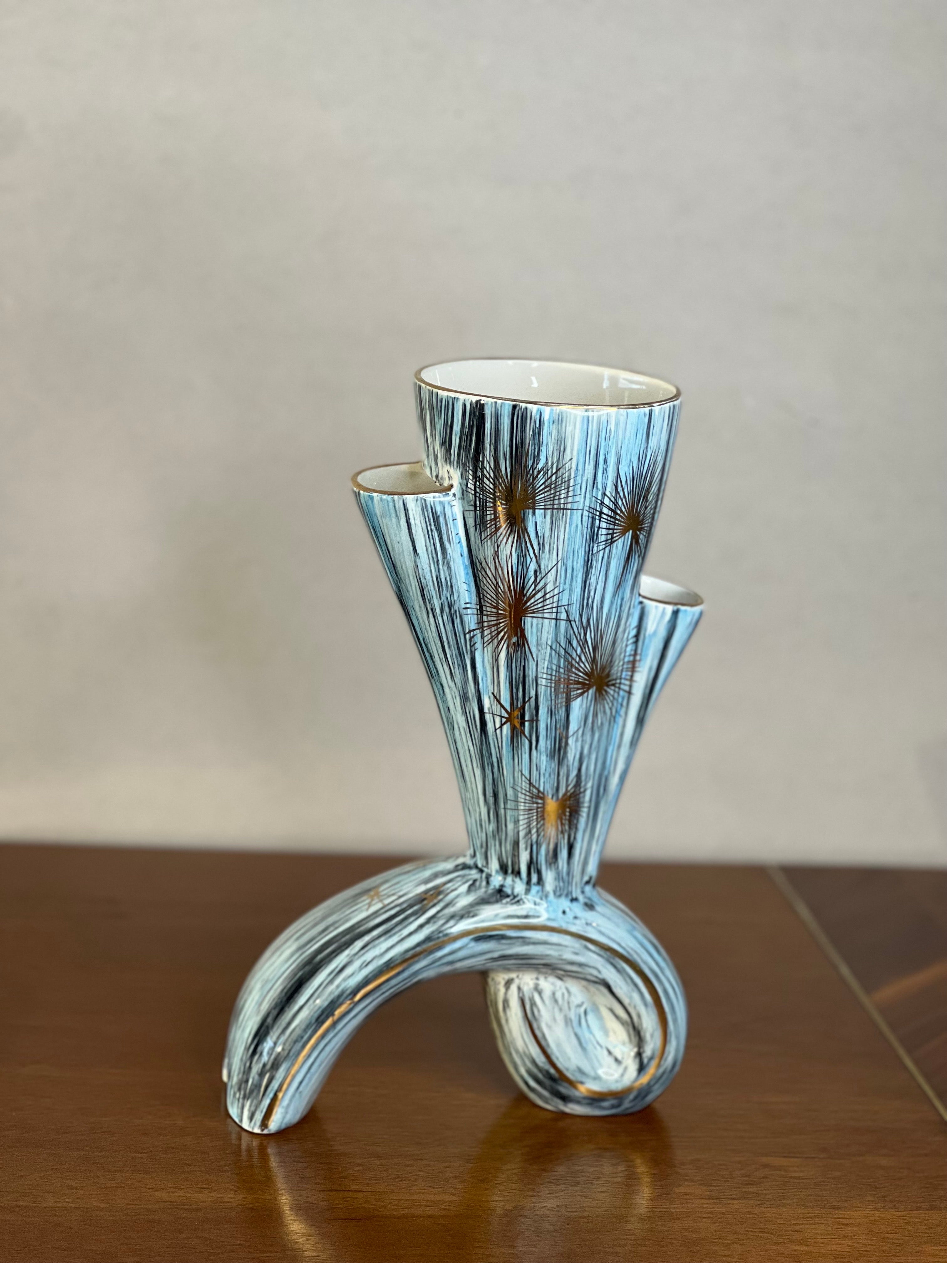Mid-Century Modern Art Pottery Vase by Loza Fina, 1970's For Sale