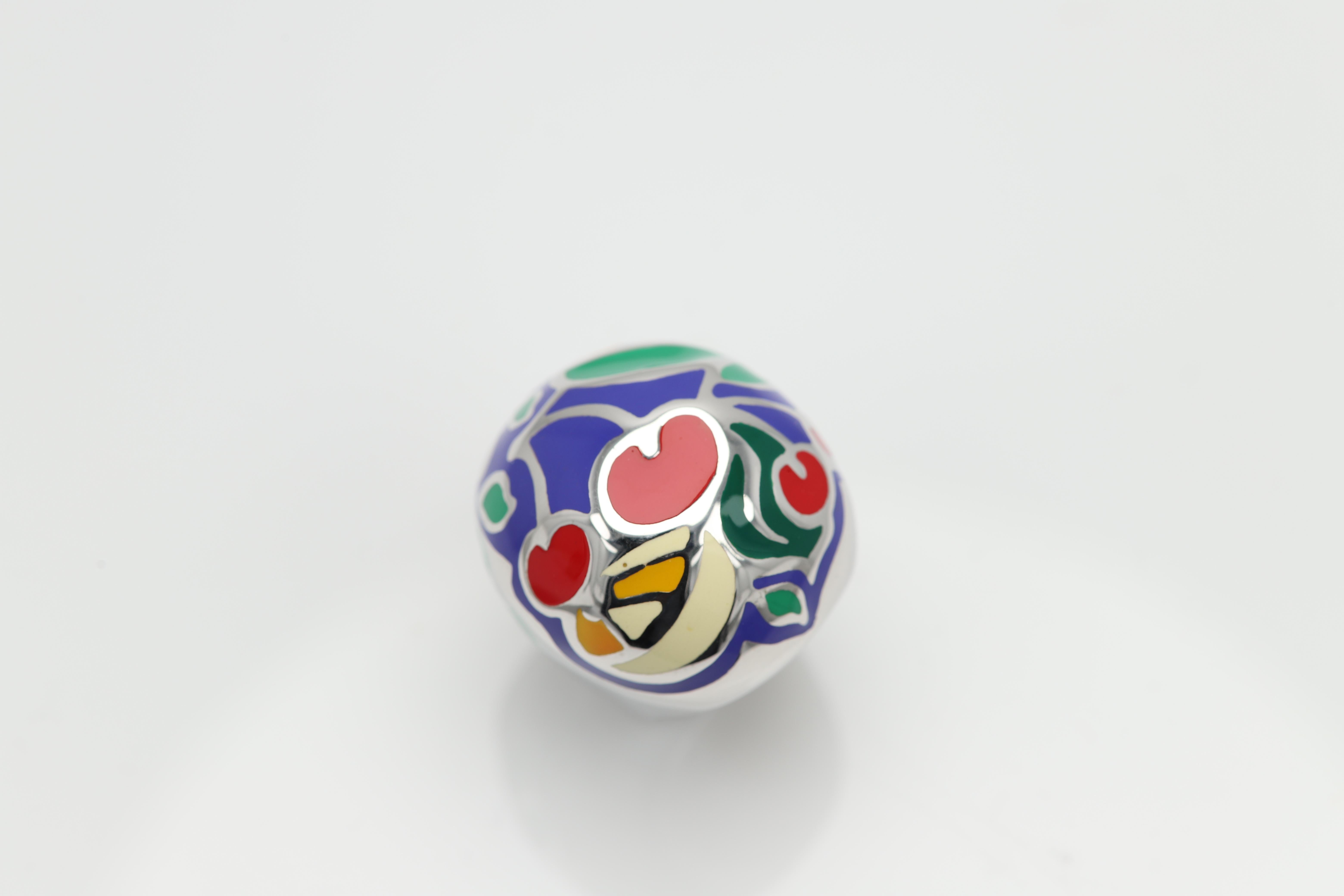 Art Ring Sterling Silver famous artist Enamel Inspired Artistic Ring For Sale 6