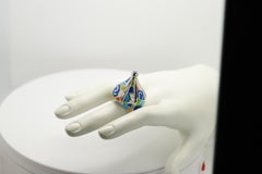 Art Ring Sterling Silver famous artist Gaudi Enamel Inspired Artistic Ring