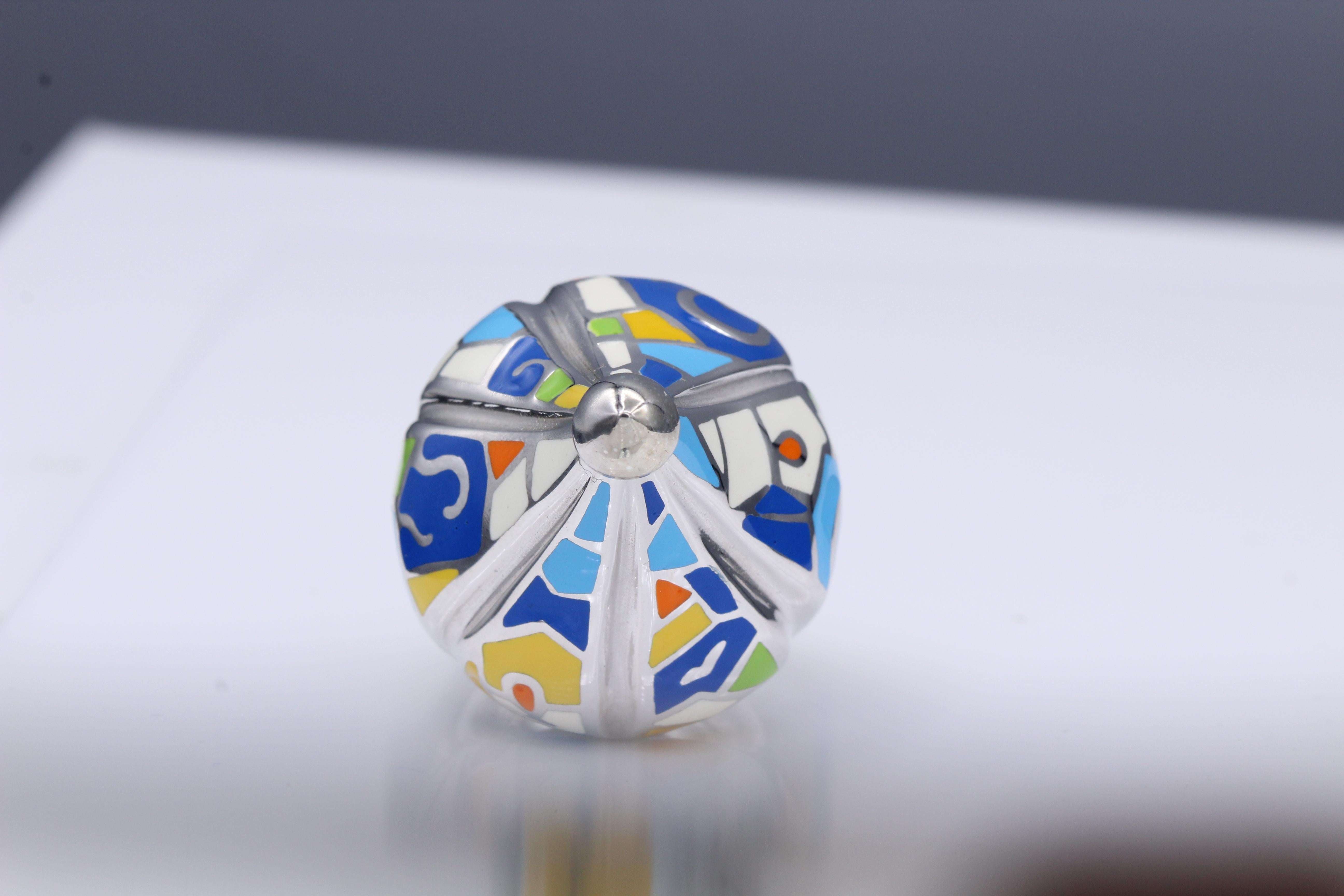 Anillo Artístico Plata de Ley famoso artista Gaudí Anillo Artístico Inspirado en Esmalte en venta 4