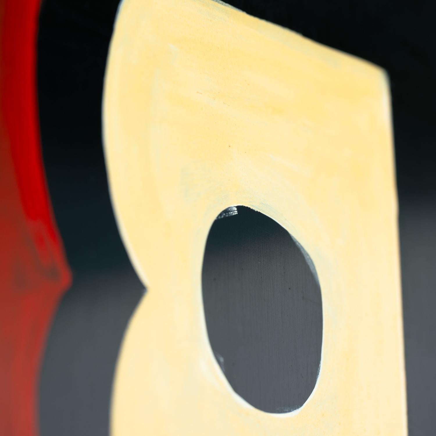 Separador de ambientes de estilo art déco con pájaros, motivos geométricos, rojo, amarillo, azul Madera contrachapada en venta