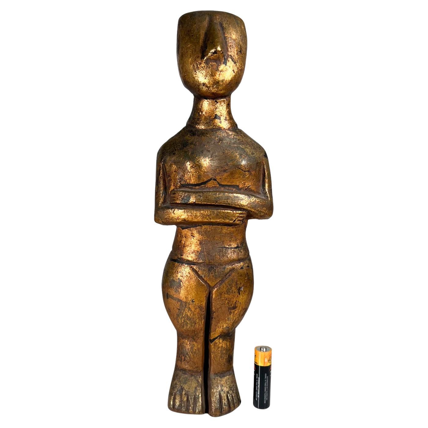 Art Sculpture Golden Oscar Cycladic Figurine For Sale 4