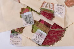 1990s Antique Italian Lampasso Fabric Pillows in Cotton & Viscose
