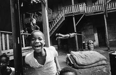 Backyard Olympics, Black and White Street Photography, Chicago, 1958 by Art Shay