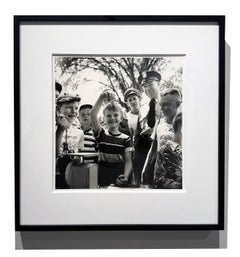 Boy With Fish - Black & White Silver Gelatin Photograph, Signed and Framed