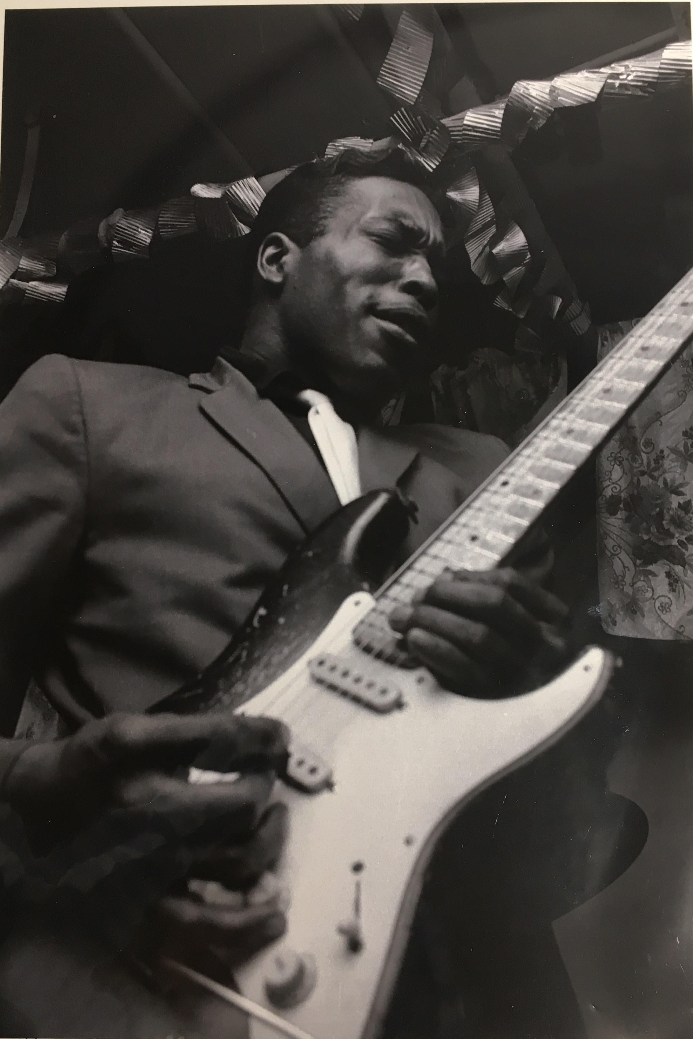 Blues Guitarist, Buddy Guy, 1966, Playing Guitar, Framed Photograph by Art Shay