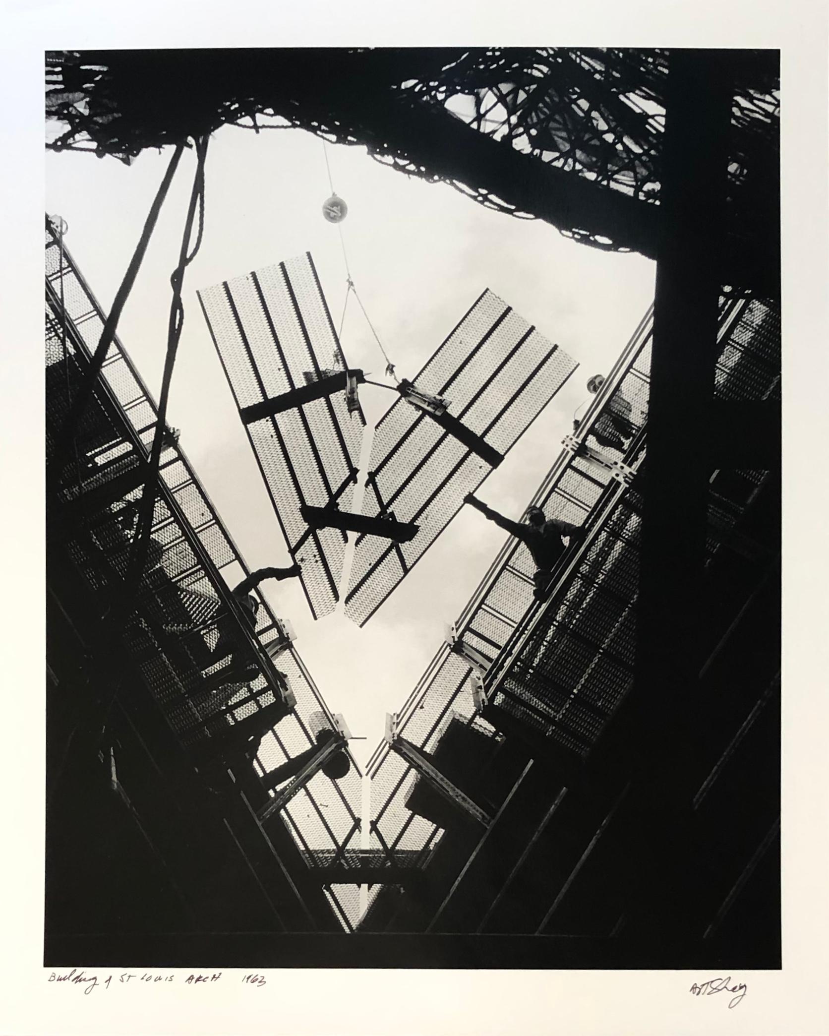 Building of the St. Louis Gateway Arch, 1963, Silver Gelatin Print - Photograph by Art Shay