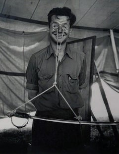 Eyeball Freak, Circus Side Show Rarität, Silber-Gelatinedruck, gerahmt, 1952