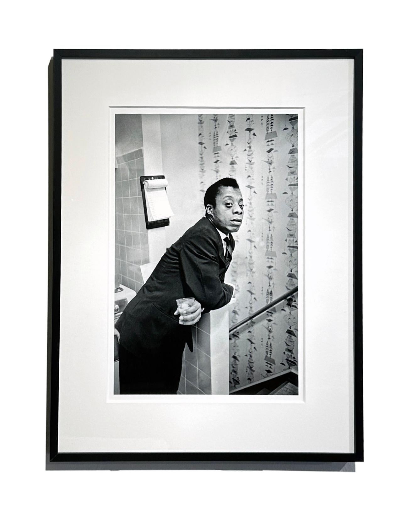 James Baldwin Standing, Deerfield, IL 1961, Deerfield Integration Rally - Photograph by Art Shay