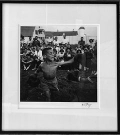 Kid Boxing, 1952, Black and White Photograph by Art Shay, Signed and Framed