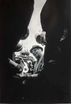 Lombardi Huddle, Green Bay Packer Coach Vince Lombardi 1966 by Art Shay