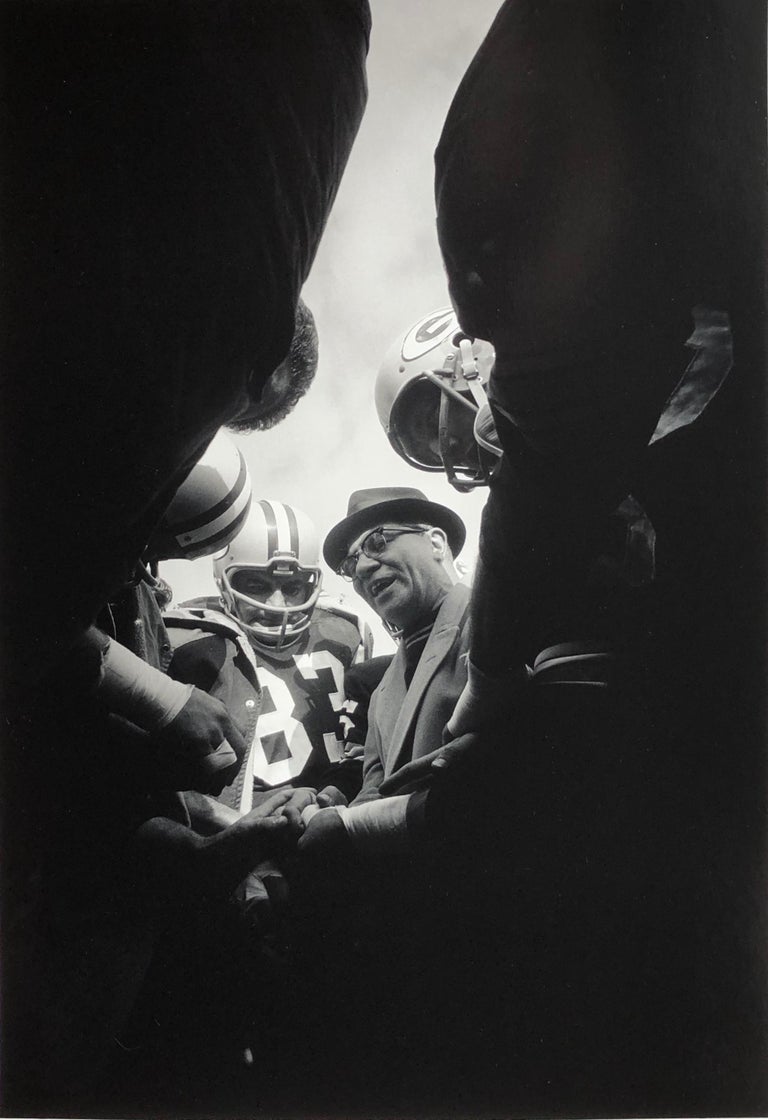 Art Shay Lombardi Huddle, Green Bay Packer Coach Vince Lombardi 1966 by Art Shay For Sale at