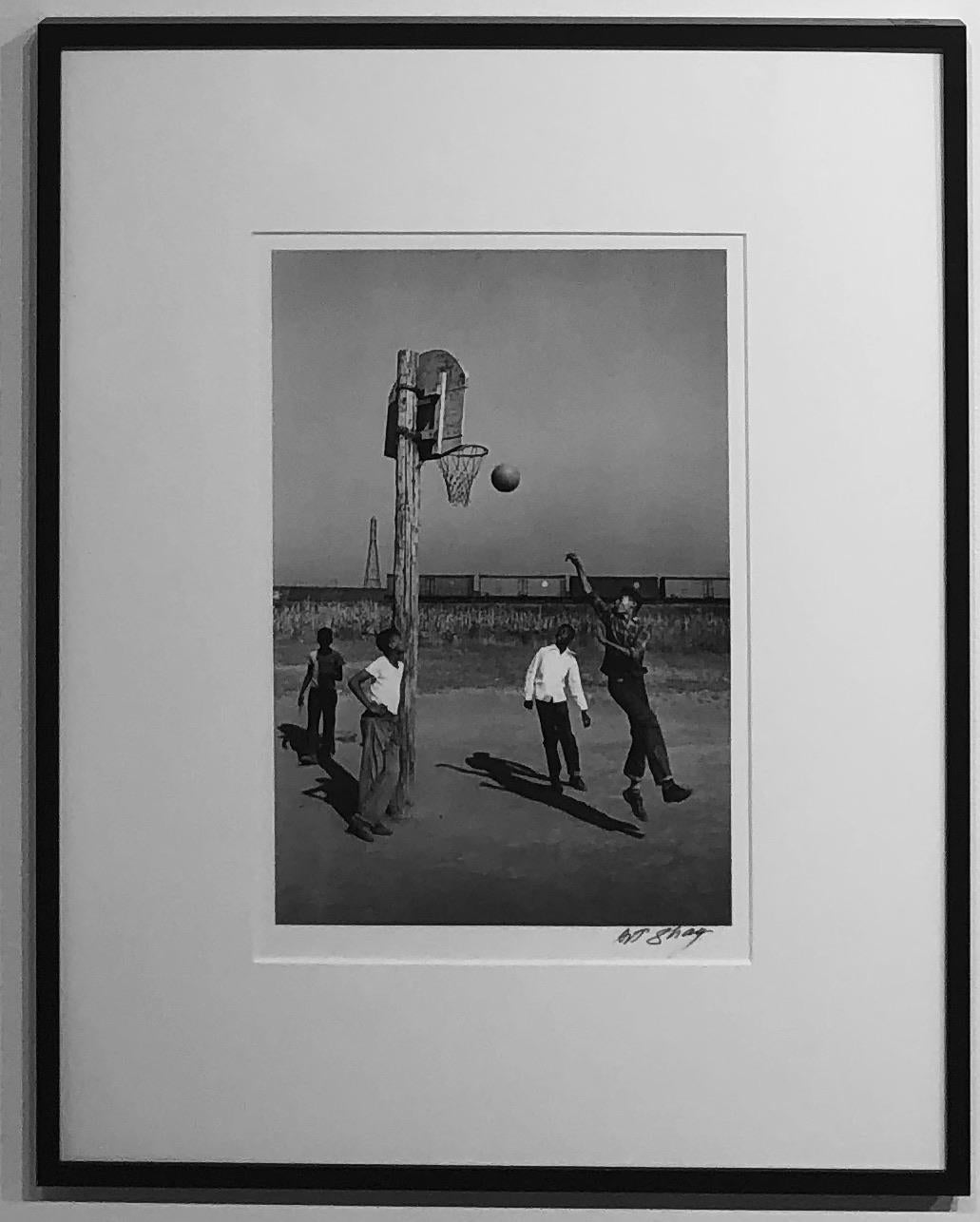 Lovejoy AKA Brooklyn, Illinois, Boys PlayingBasketball for Ebony Magazine, 1952 - Contemporary Photograph by Art Shay