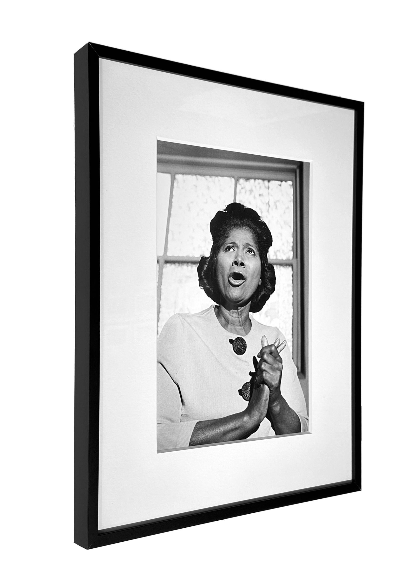 Mahalia Jackson, circa 1959 - Black and White Photograph, Signed and Framed 1