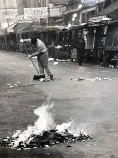Maxwell Street 5am, Chicago circa 1957, Black and White Photograph by Art Shay