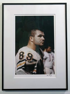 Mike Ditka, 1966, Chicago Bear Tight End, Color Photograph, Matted and Framed