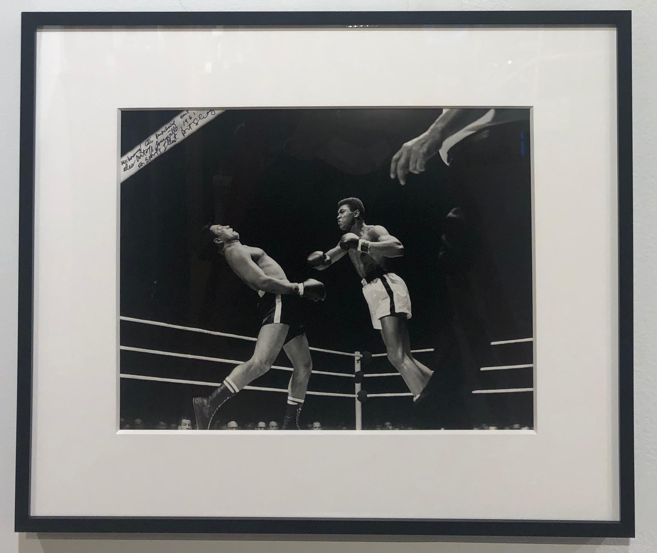Muhammad Ali TKO Punch vs Alex Miteff, Louisville 1961, Black & White Photo - Photograph by Art Shay