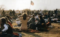 Retro Nakedly Patriotic, 1970, Peaceful Gathering, Nude Female, Archival Pigment Print