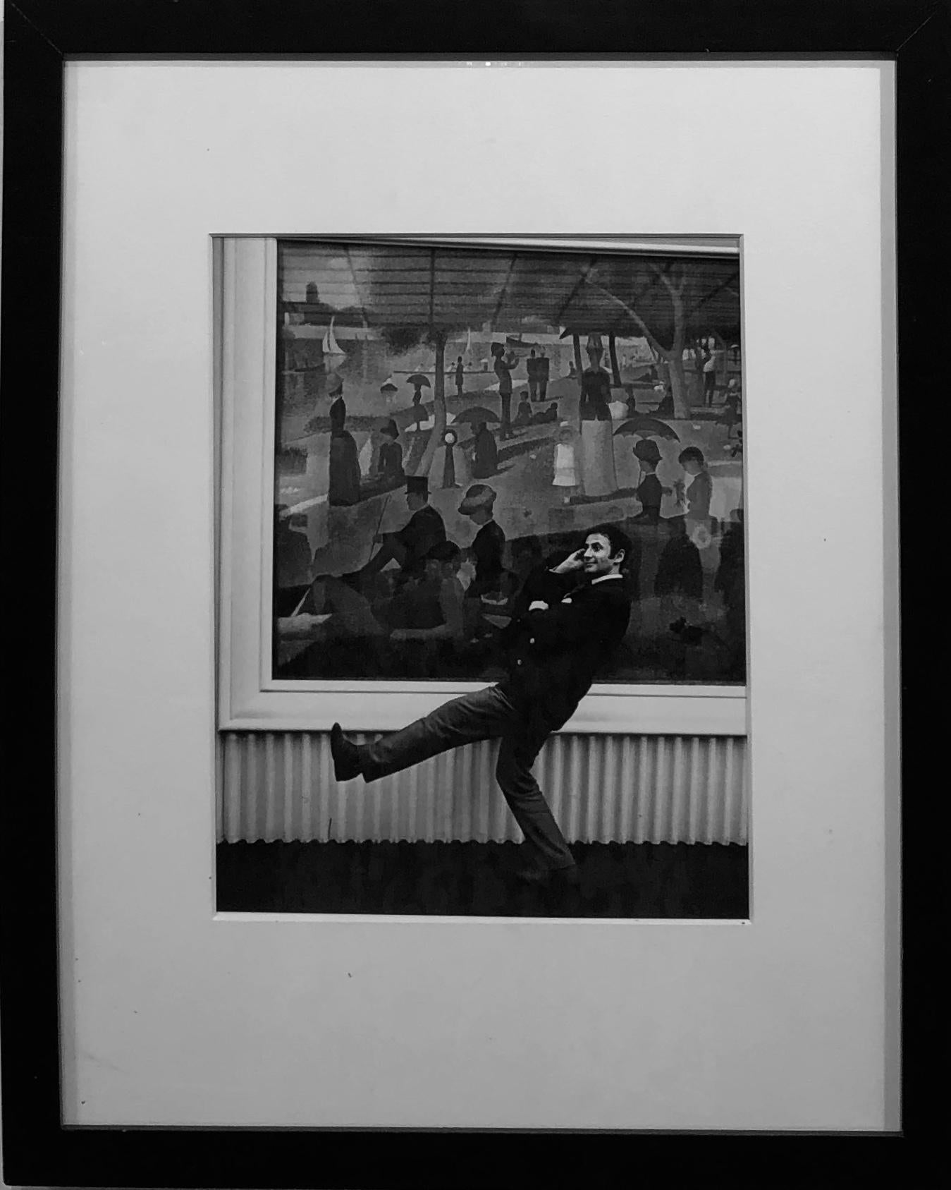 Seurat's A La Grande Jatte with Marcel Marceau, Chicago, 1958 - Photograph by Art Shay