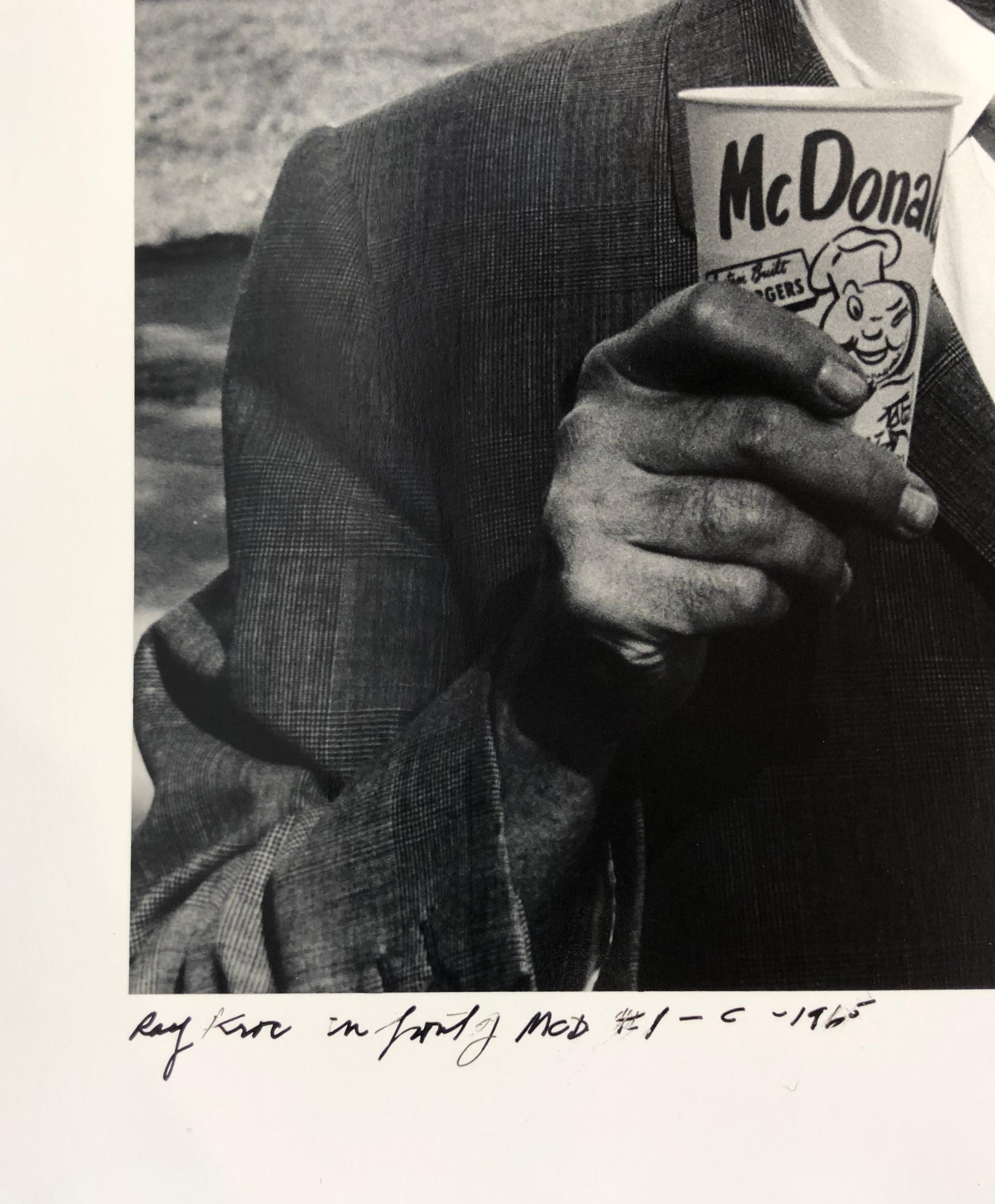 Smiling Ray Kroc, 1965, McDonald's First Franchise in Des Plaines, IL, gerahmt (Zeitgenössisch), Photograph, von Art Shay