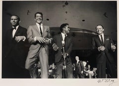 The Rat Pack on Stage Performing in Las Vegas, 1961, Black and White Photo