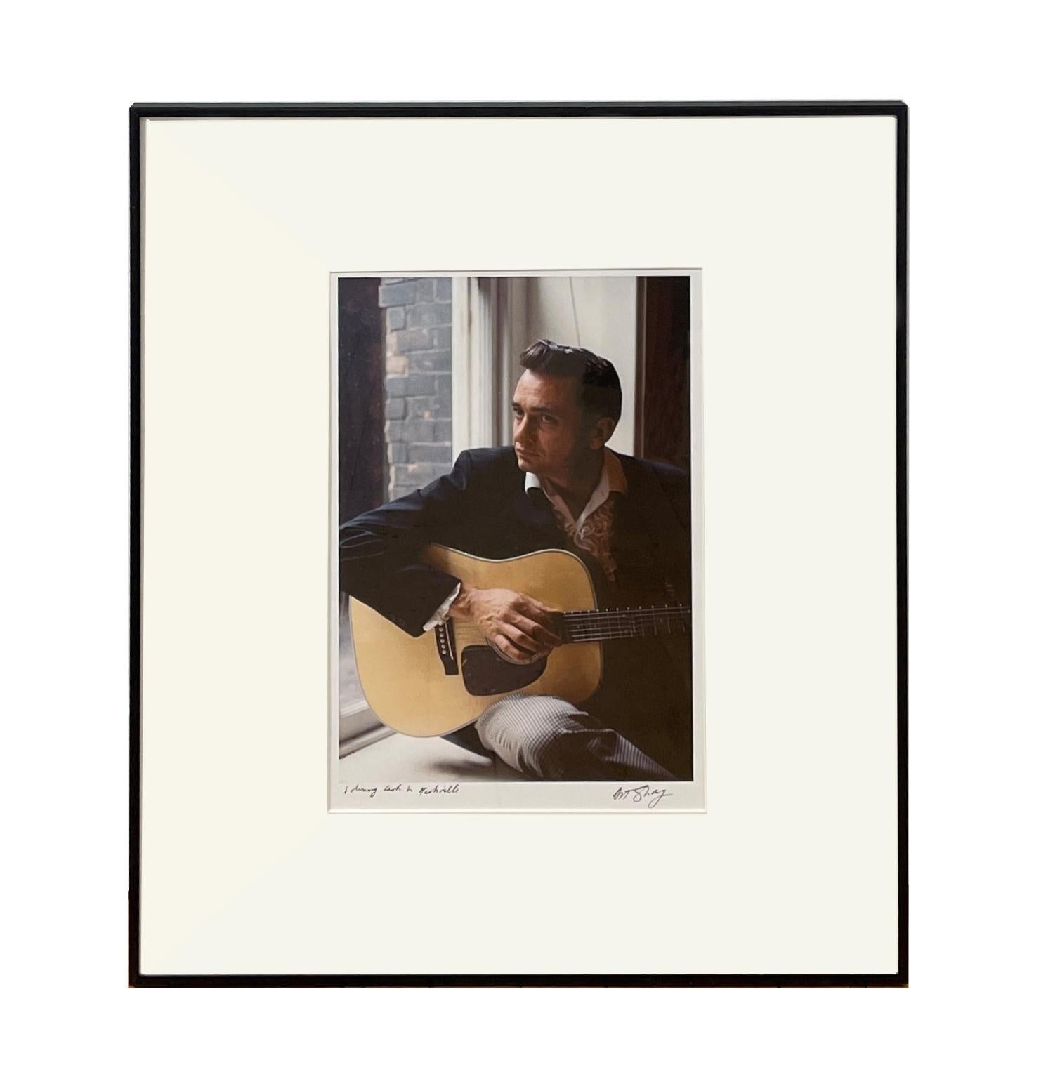 Art Shay Portrait Photograph - Thirty Seconds with Johnny Cash, Nashville 1961 - Color Archival Print, Framed