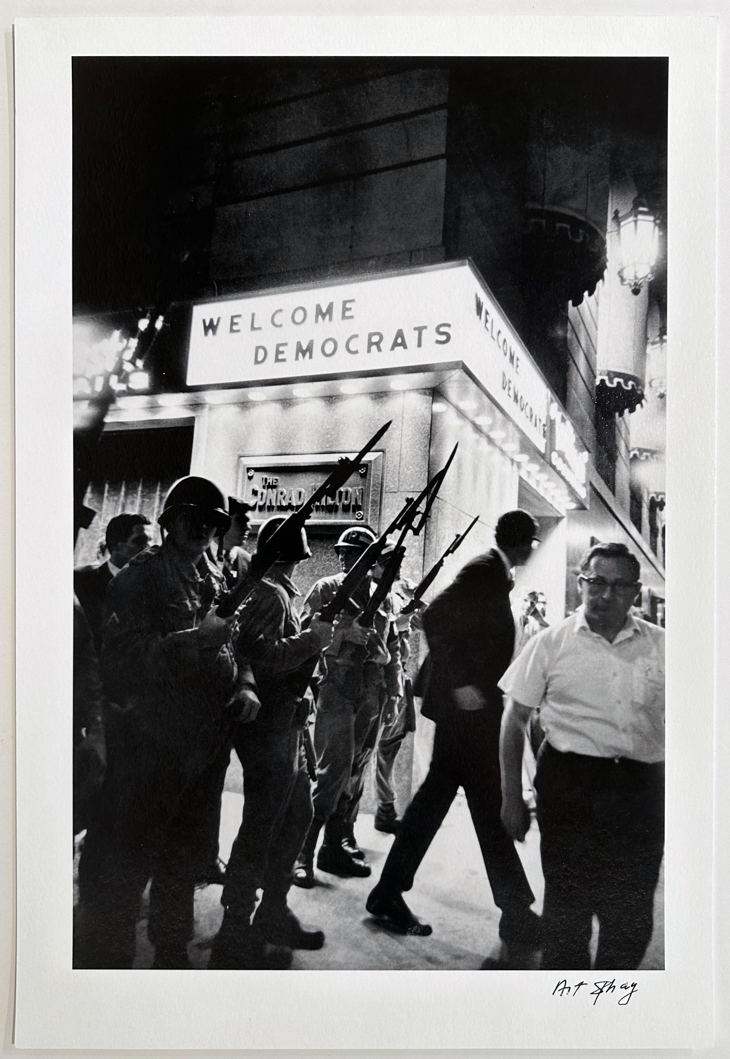 Art Shay Figurative Photograph - Welcome Democrats, 1968 Photo Signed