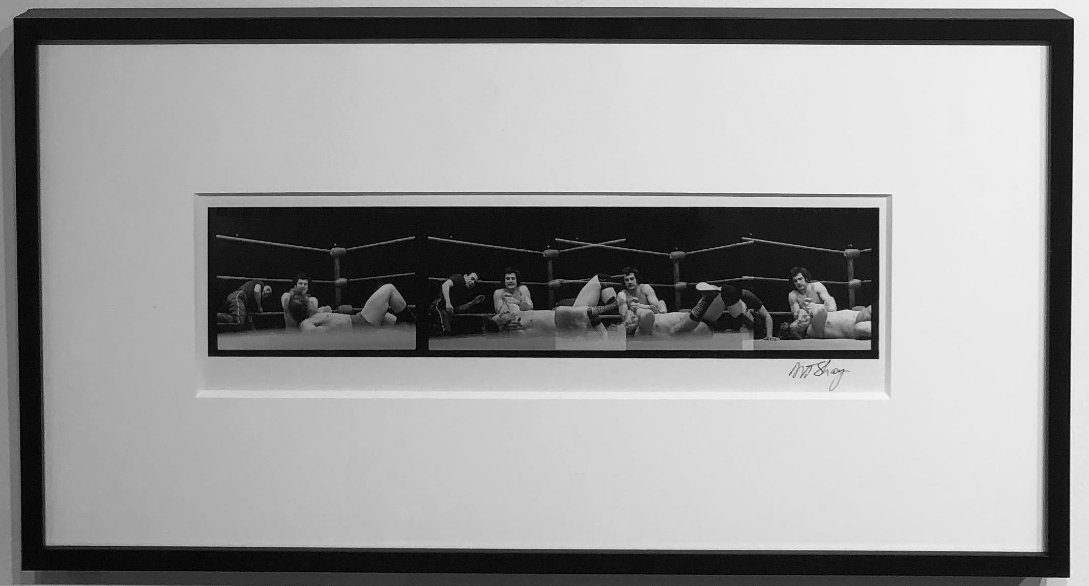 Wrestling Action, 1975, Black & White Photo, Multiple Frames, Framed & Signed - Photograph by Art Shay