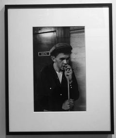 Young Pool Shark, Chicago 1949, Black & White Photograph, Framed, Signed