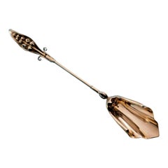 Art Silver by Wood Hughes Sterling Cheese Scoop Lily of the Valley