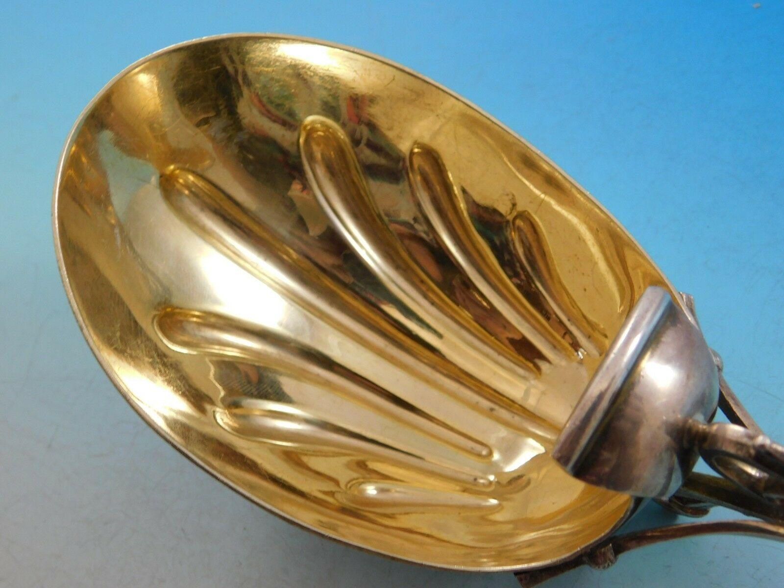 Art Silver circa 1860-1883 Coin Silver Master Nut Spoon GW Egyptian Motif Snake 4
