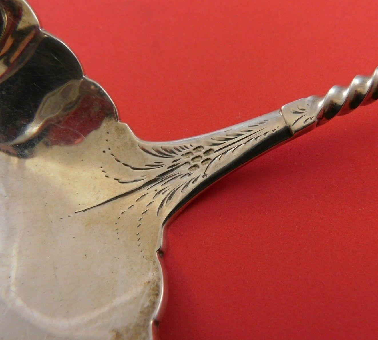 Sterling Silver Art Silver circa 1860-1883 Coin Silver Punch Ladle with 3-D Woman Hand Engraved
