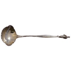 Art Silver circa 1860-1883 Coin Silver Punch Ladle with 3-D Woman Hand Engraved
