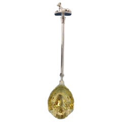 Art Silver Sterling Silver Berry Spoon GW with 3-D Whippet Hound